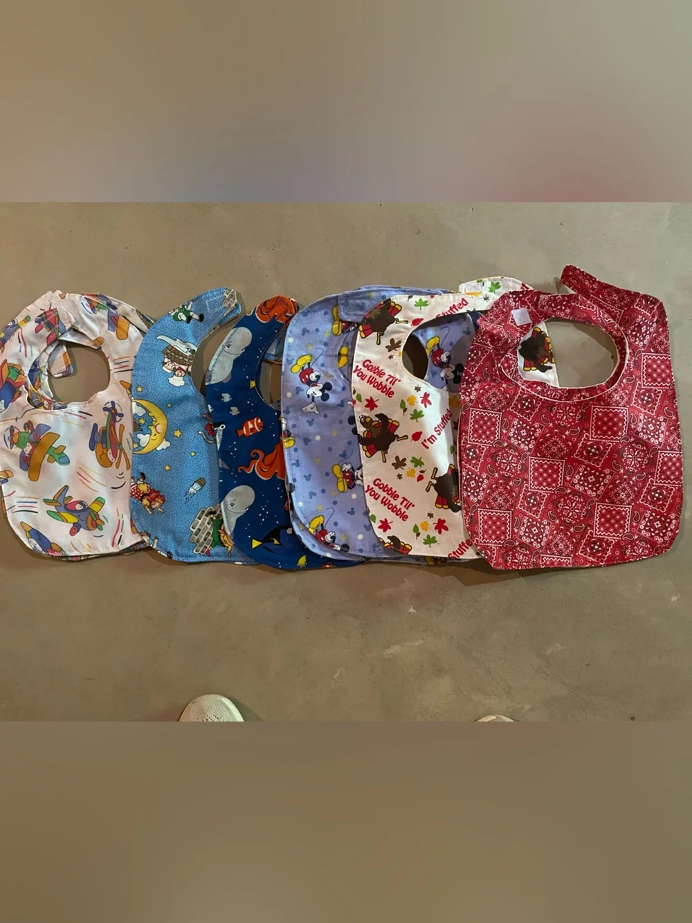 Disney Baby Bibs Set - Red, White, Blue, Purple Prints